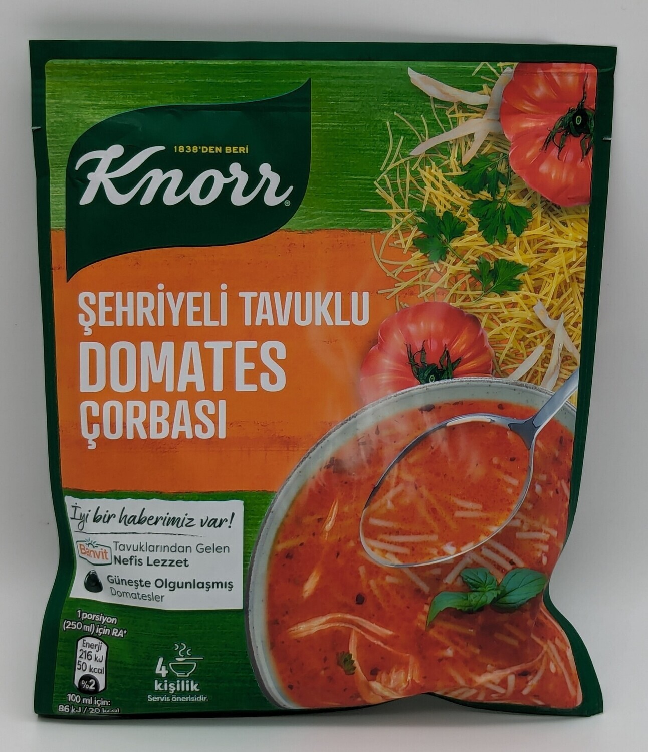 KNORR Chicken Tomato Noodle Soup - Sehriyeli Tavuklu Domates Corbasi 67g