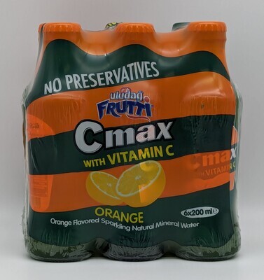 ULUDAG Frutti Mineral Water C-max with Orange 200mL Glass x 6pcs