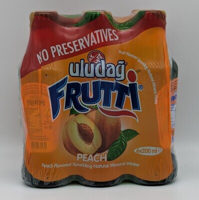 ULUDAG Frutti Mineral Water with Peach 200mL Glass x 6pcs