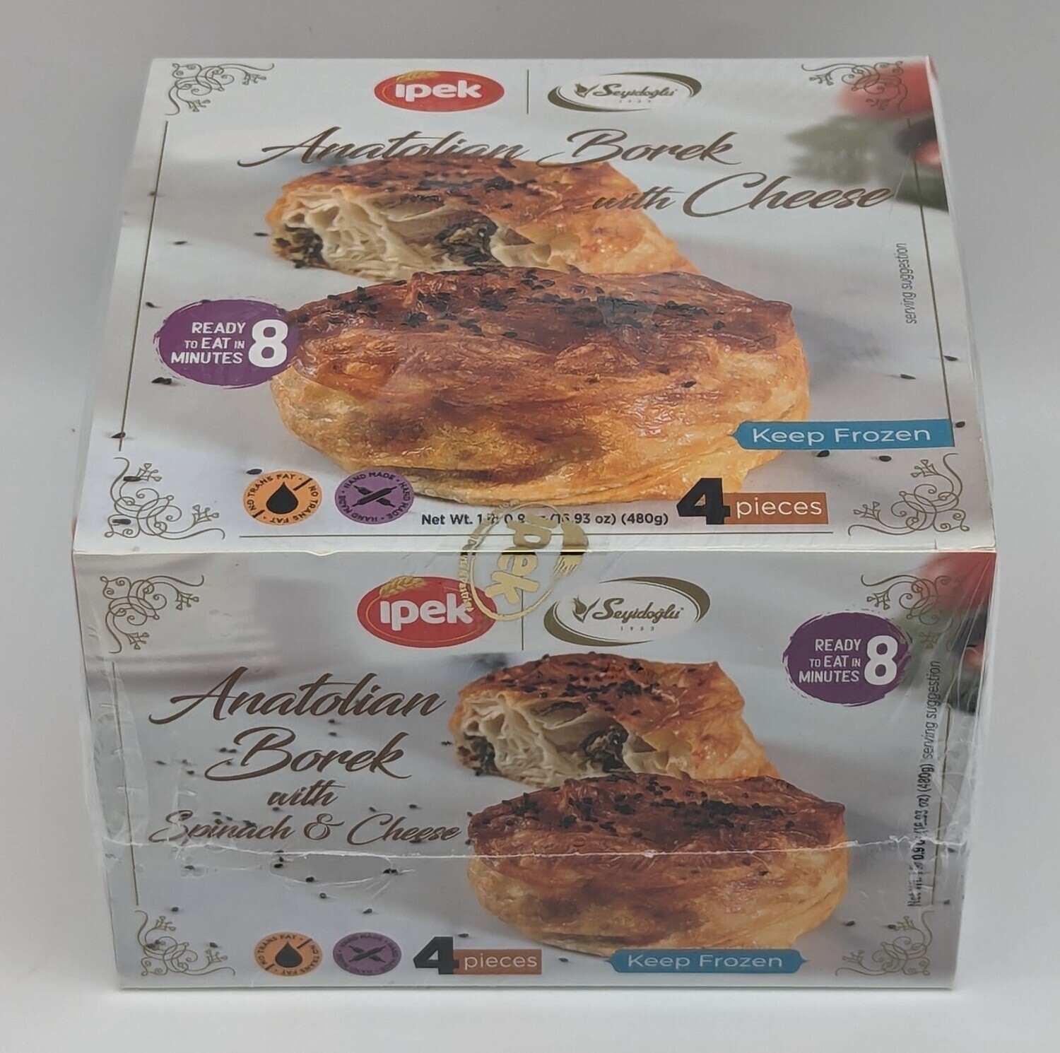 IPEK Turkish Bun with Spinach &amp; Cheese (Gul Boregi) 480g (120g x 4pcs)