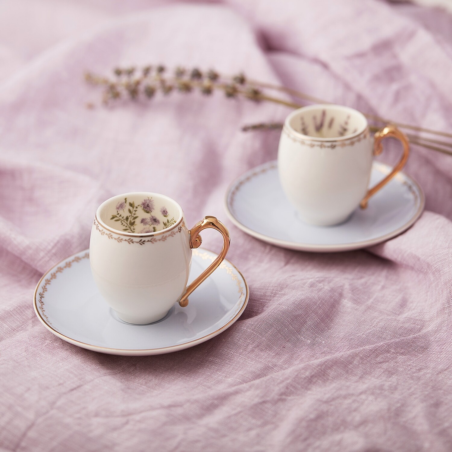 KARACA Lavender Coffee Cups Set Of 2
