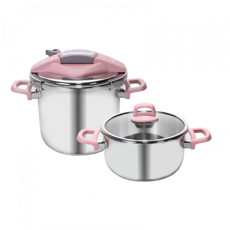 KARACA Perfect Pink 4+6 L Pressure Cooker Set