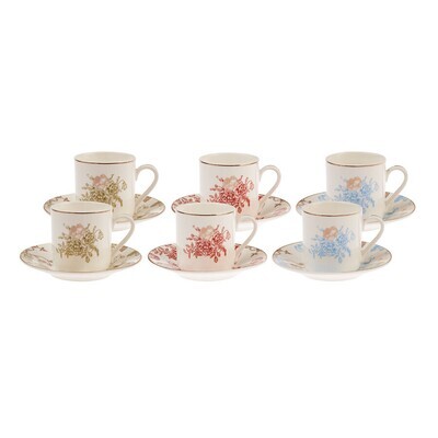 KARACA Grand Asorti 6 Person Kahve Fincani - Turkish Coffee Set