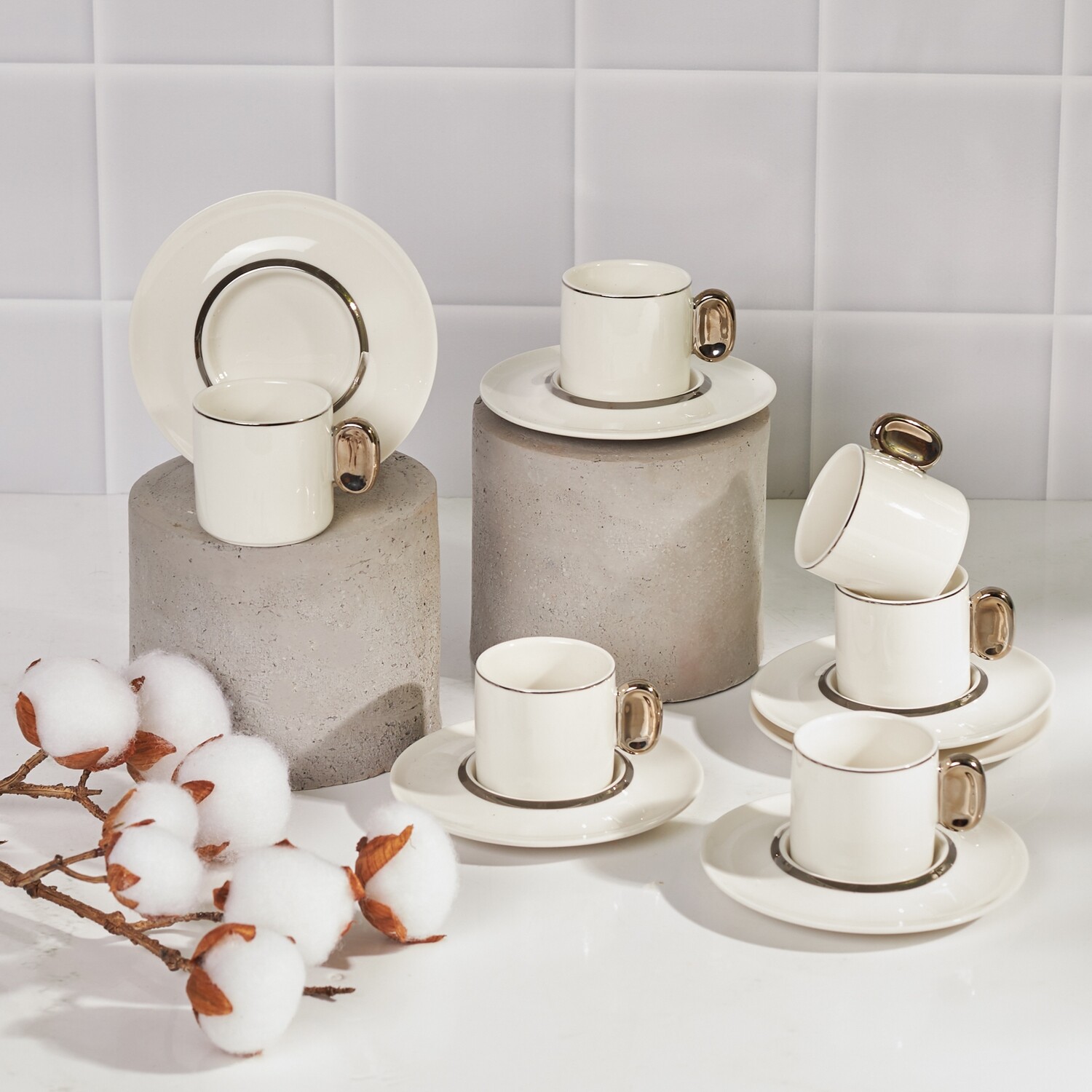 KARACA (OPEN BOX) Slot 6 Person Kahve Fincani - Turkish Coffee Set