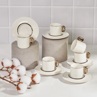 KARACA Slot 6 Person Kahve Fincani - Turkish Coffee Set