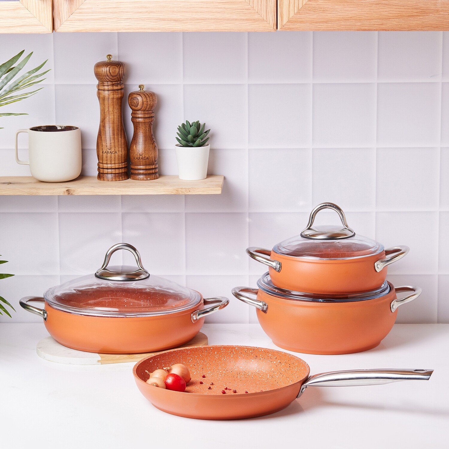 KARACA Avanos Stewpan Bio Granit 7 Pieces Set Cookware