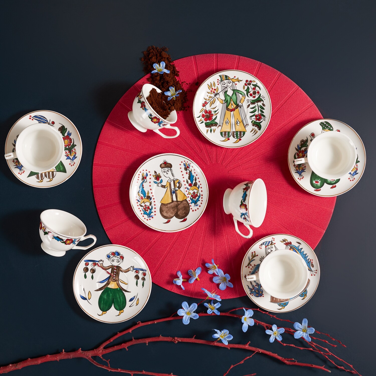 KARACA Devran 6 Person Kahve Fincani - Turkish Coffee Set