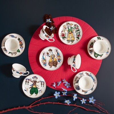 KARACA Devran 6 Person Kahve Fincani - Turkish Coffee Set