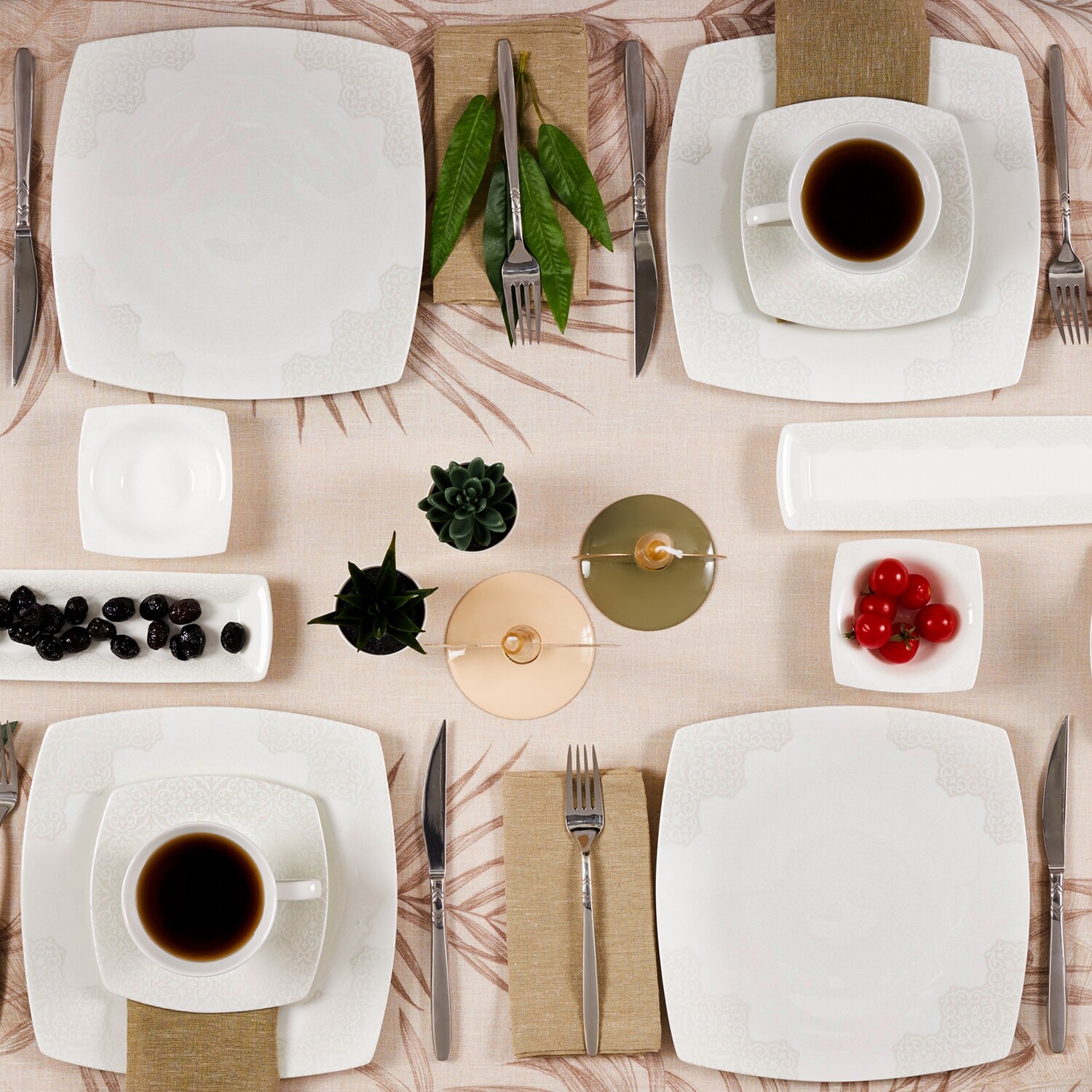 KARACA Fine Pearl Valentina 26 Psc Breakfast Set Square