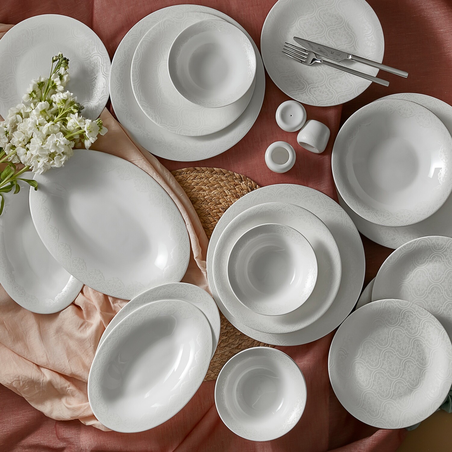 KARACA Fine Pearl Eternal 58pcs Dinnerware Rnd