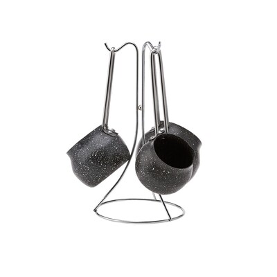 KARACA Biogranit Steel Plus Cezve Takimi Siyah - Induction Safe