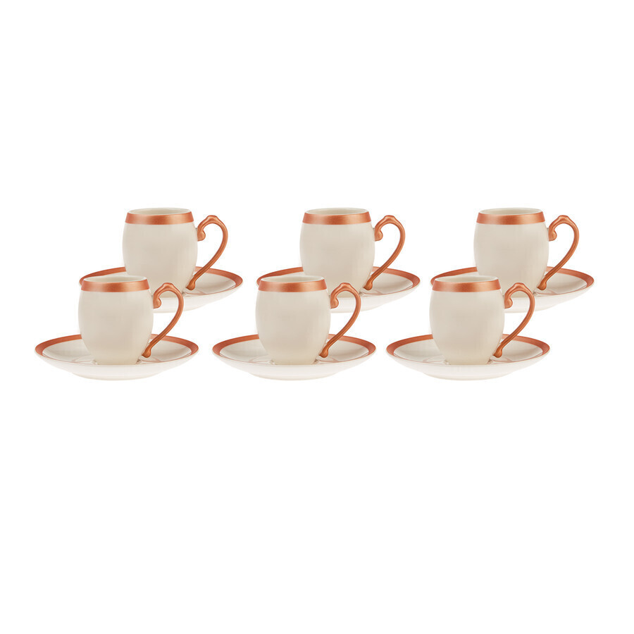 KARACA Iznik Copper 6 Person Turkish Coffee Set