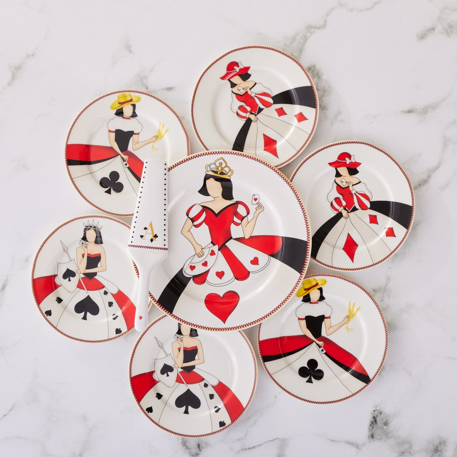 KARACA Kupa Kizi 8 Pieces Pasta Tabagi - Cake Plates