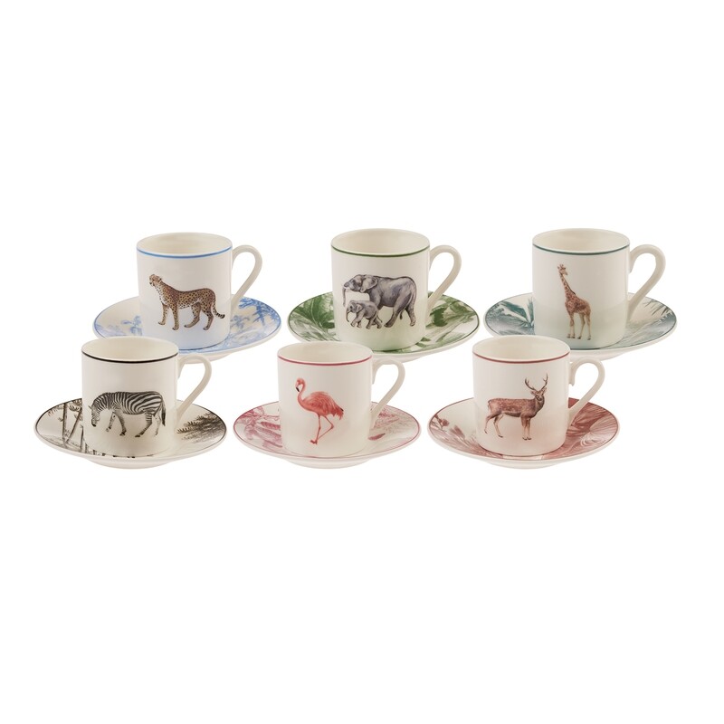 KARACA Jungle Coffee Cups Set Of 6