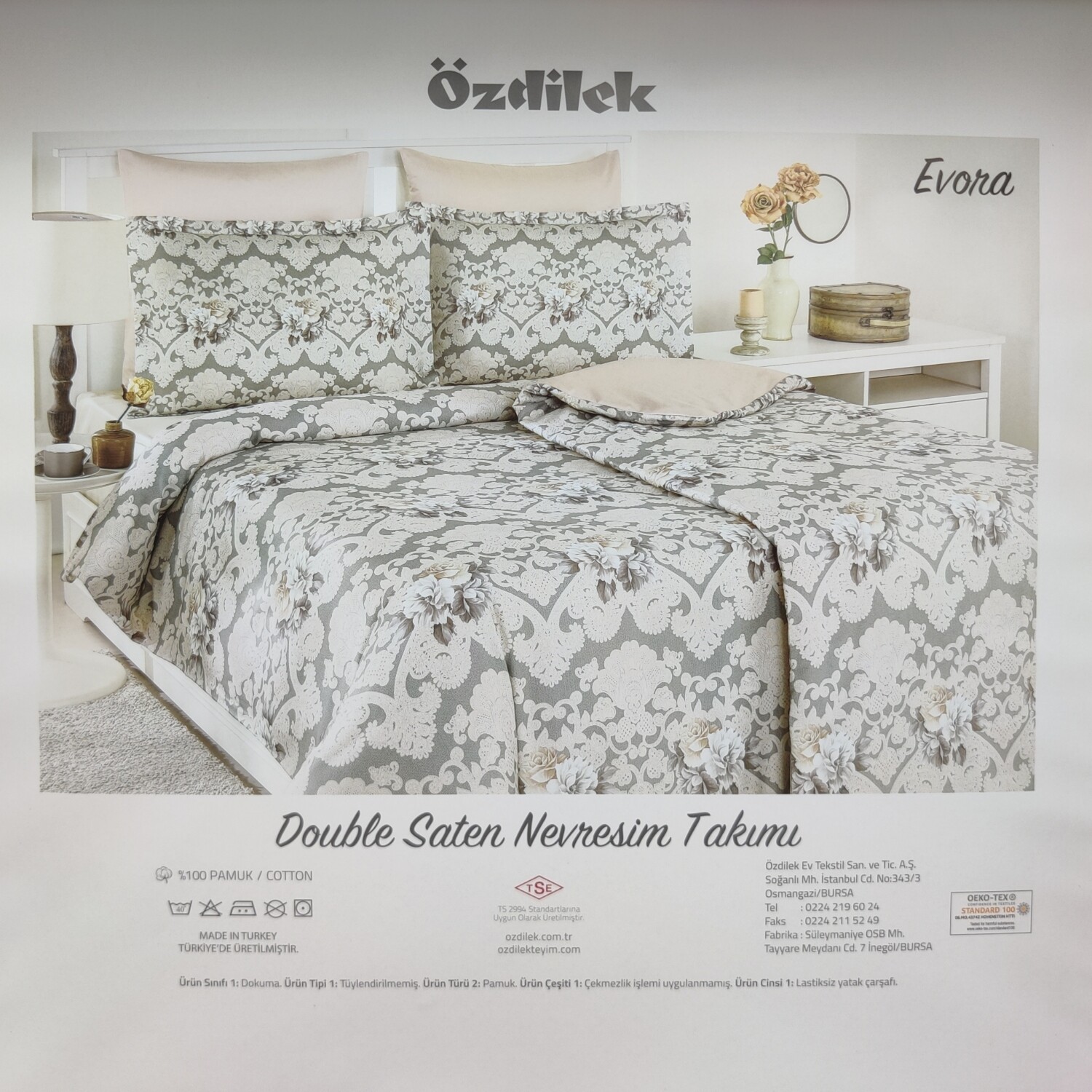 OZDILEK Nevresim Takimi - Linen Set St Double Bej Evora
