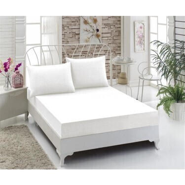 OZDILEK Carsaf Fitted Yastikli - With Pillows Ranforce Tek Kisilik - Twin Beyaz Colormix