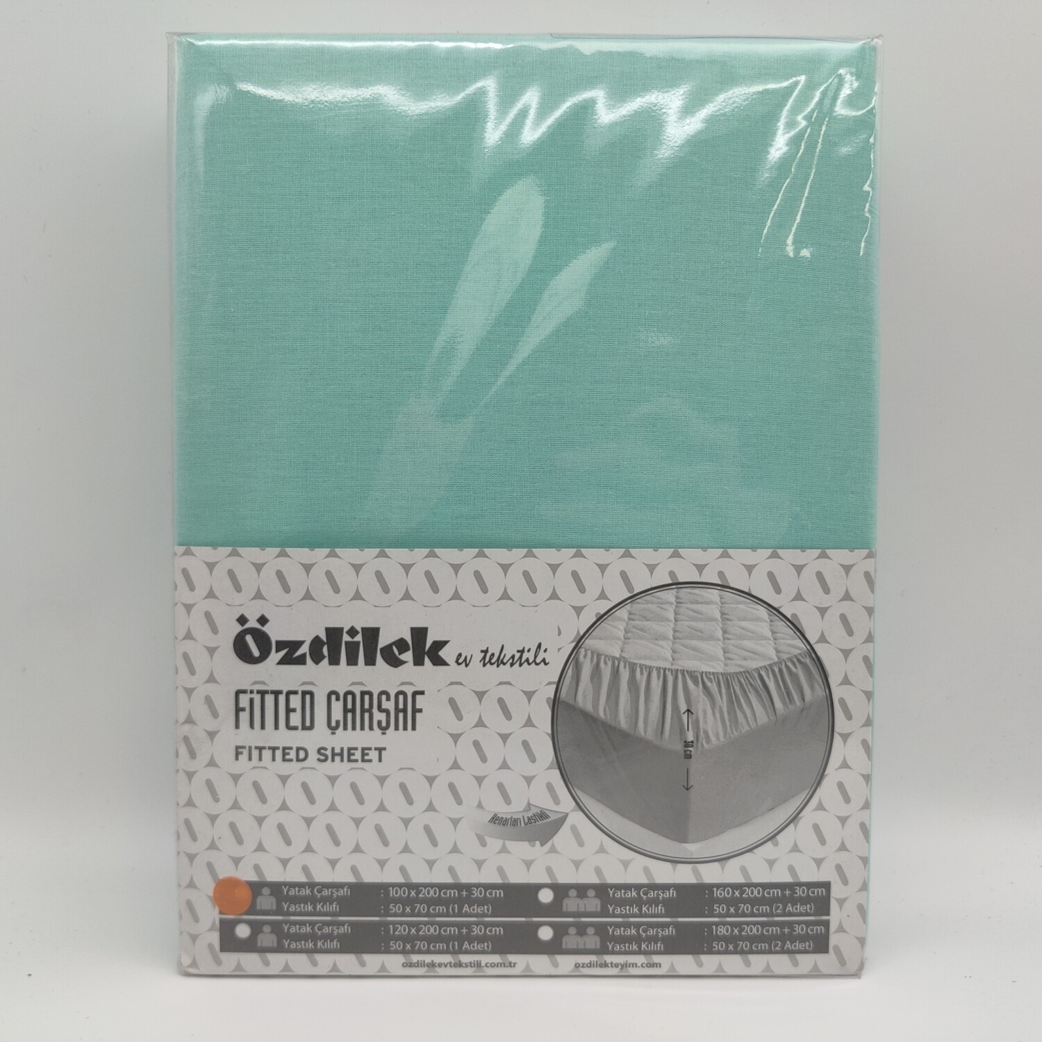 OZDILEK Carsaf Fitted Yastikli - With Pillows Ranforce 100*200 Yesil Trendy