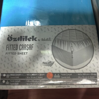 OZDILEK Carsaf Fitted Yastikli - With Pillows Ranforce 160*200 Mavi Trendy