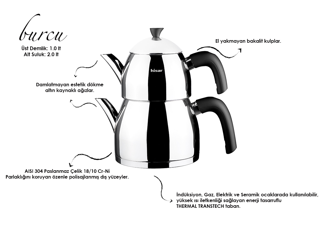 HISAR Burcu Pot Set Black Soft Touch