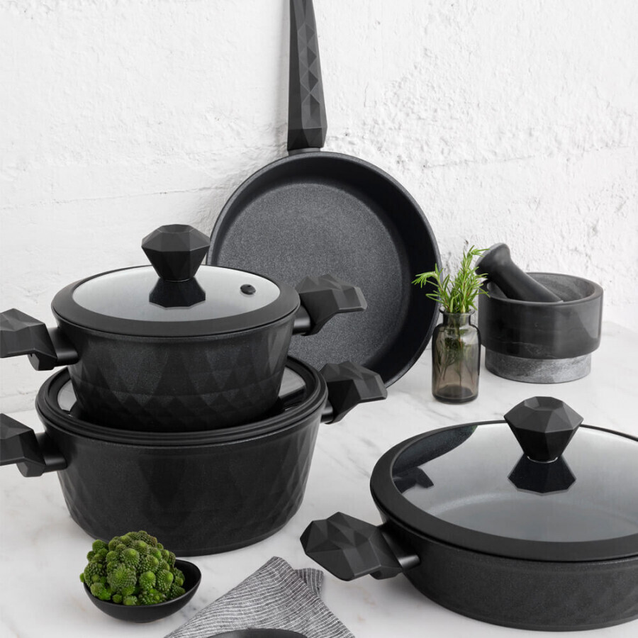 KARACA Bio Diamond Antibacterial Kulp 7 Pieces Cookware Set Induction Safe