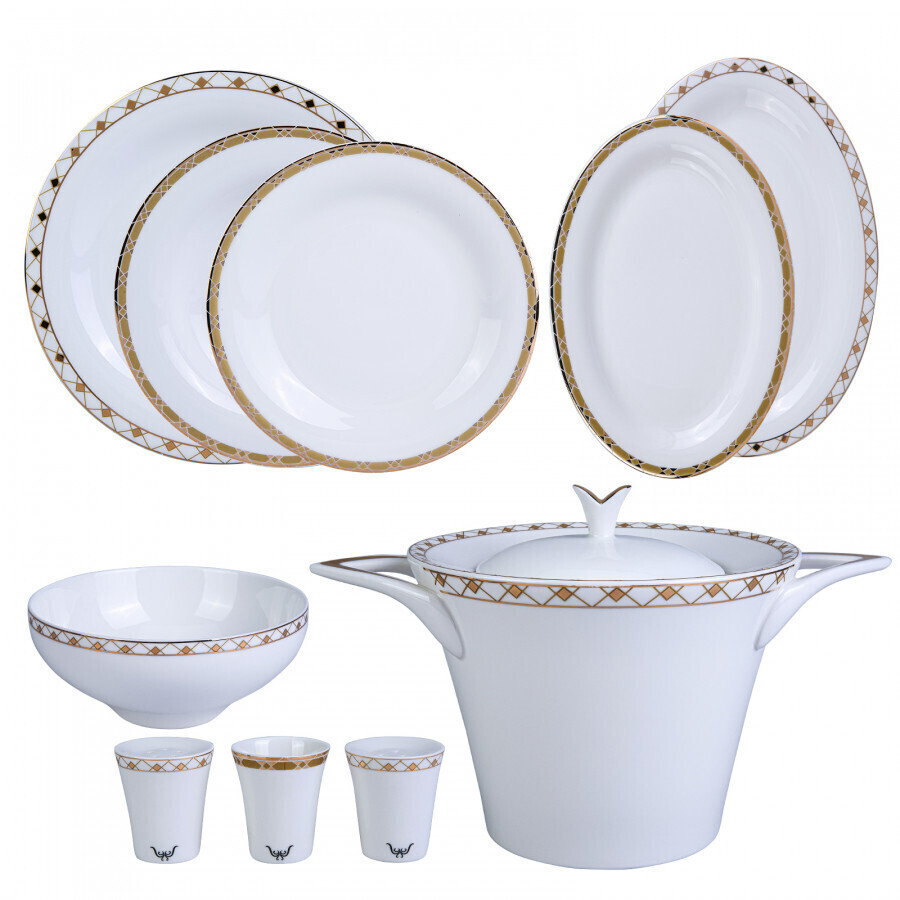 KARACA Shield Gold 60pcs Dinnerware Nb Rnd