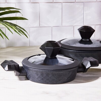 KARACA Bio Diamond Antibakteriyel Handle 6 Pieces Shallow Cookware Pan Set Induk
