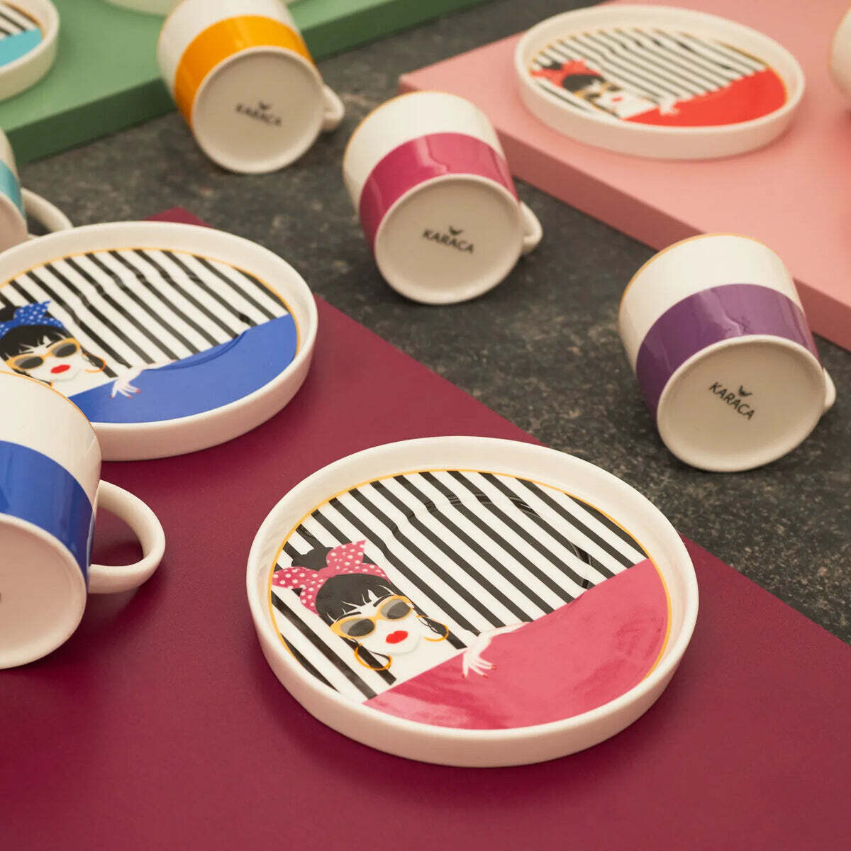 KARACA Girlish Coffee Cups Set Of 6