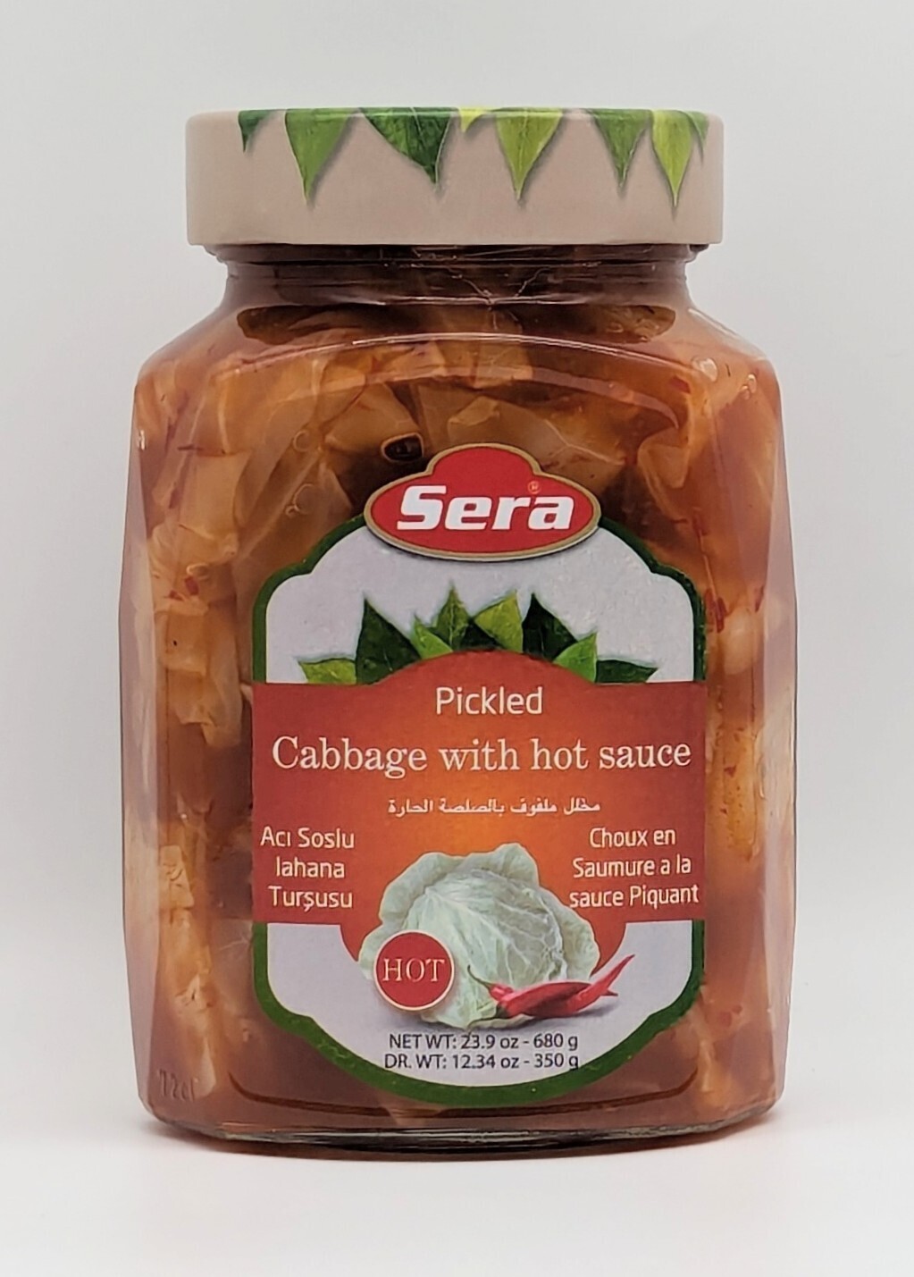Sera Pickled Cabbage with Hot Sauce, Angle 1