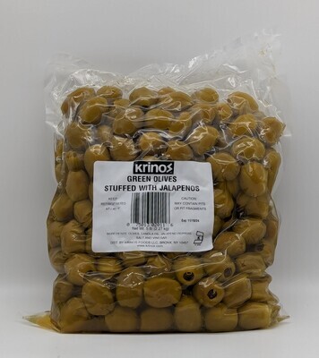 KRINOS Green Olives Stuffed with Jalapenos 5lb, Angle 1