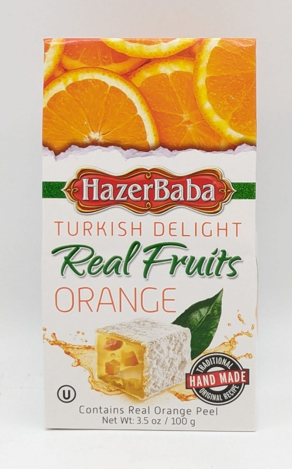 HAZERBABA Orange Turkish Delight Snack Pack Lokum 100g