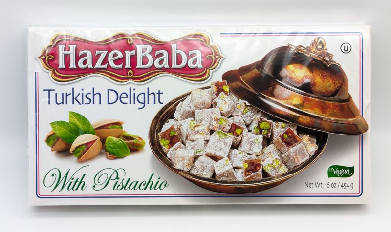 HAZERBABA Turkish Delight with Pistachio - Antep Fistiklli Lokum 16oz