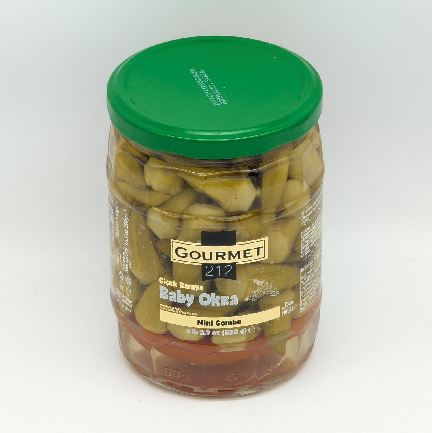 GURME 212 Gourmet Baby Okra (Cicek Bamya) 530g/290g 580cc