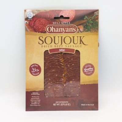OHANYAN&#39;S Sliced Dried Beef Sausage Mild Soujouk 8oz (227g)