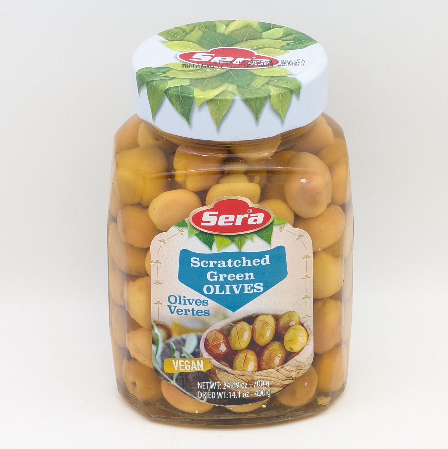 SERA Scratched Green Olives 900g