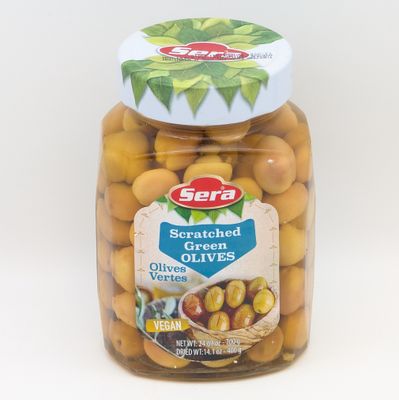SERA Scratched Green Olives 900g