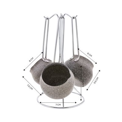 KARACA Biogranit Steel Plus Cezve Takimi Grey