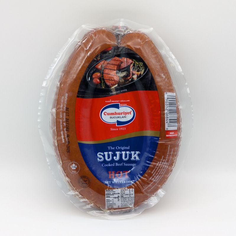 Cumhuriyet Sucuklari Sujuk Cooked Beef Sausage Soujouk Hot 1lb