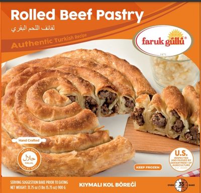FARUK GULLU Gulluoglu Kiymali Kol Borek - Rolled Beef Pastry 900g
