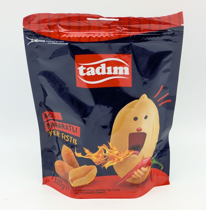 TADIM Hot Chili Flavored Roasted Peanuts - Aci Baharatli Kizarmis Yer Fistik 180g