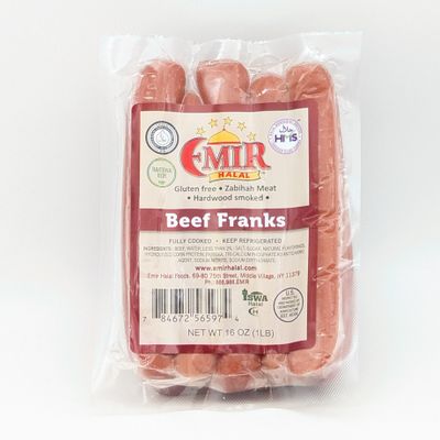 EMIR HALAL FOODS Hotdogs Beef Franks 16oz/1lb