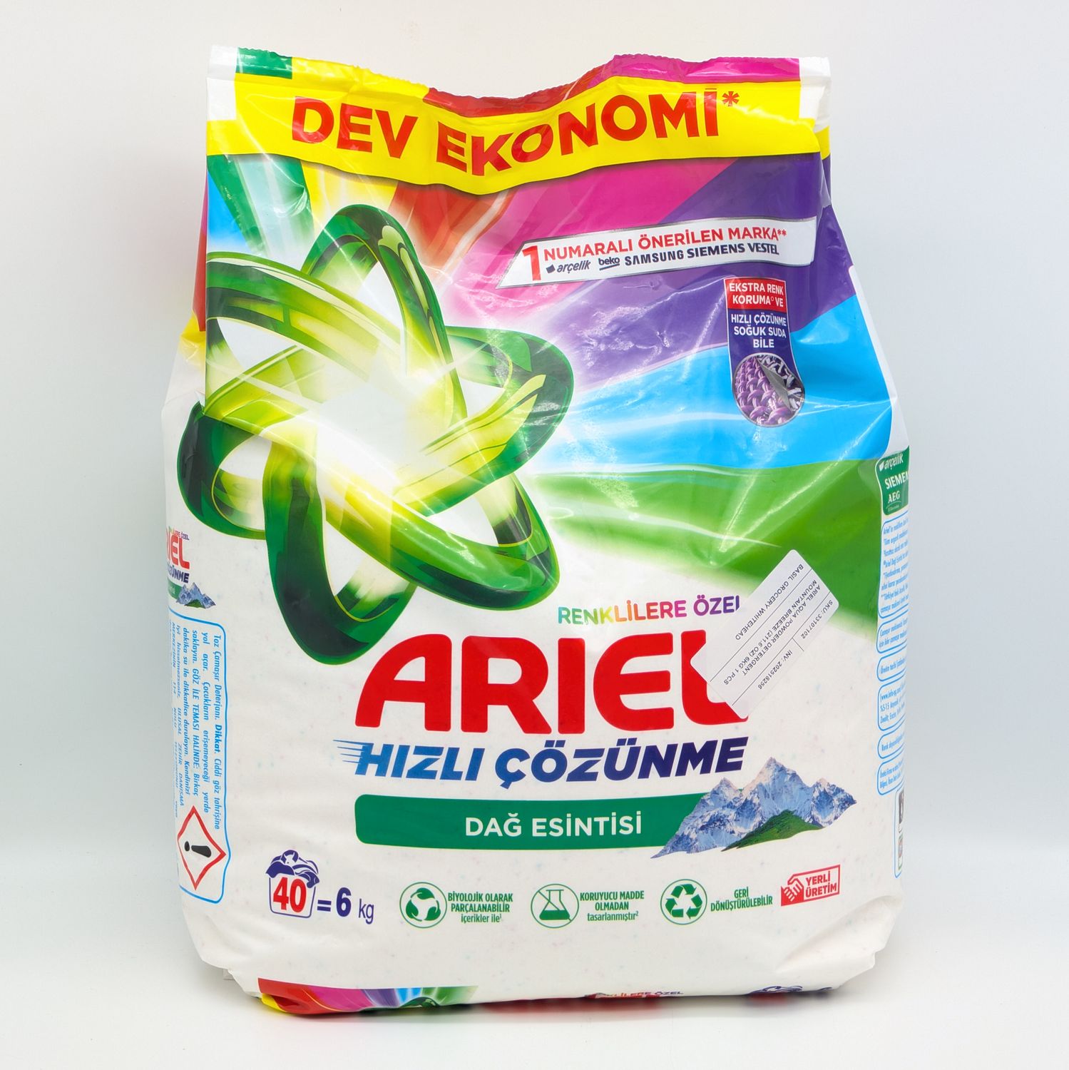 ARIEL Powder Detergent Colors Mountain Breeze - Toz Camasir Deterjani Renkliler Dag Esintisi 6kg