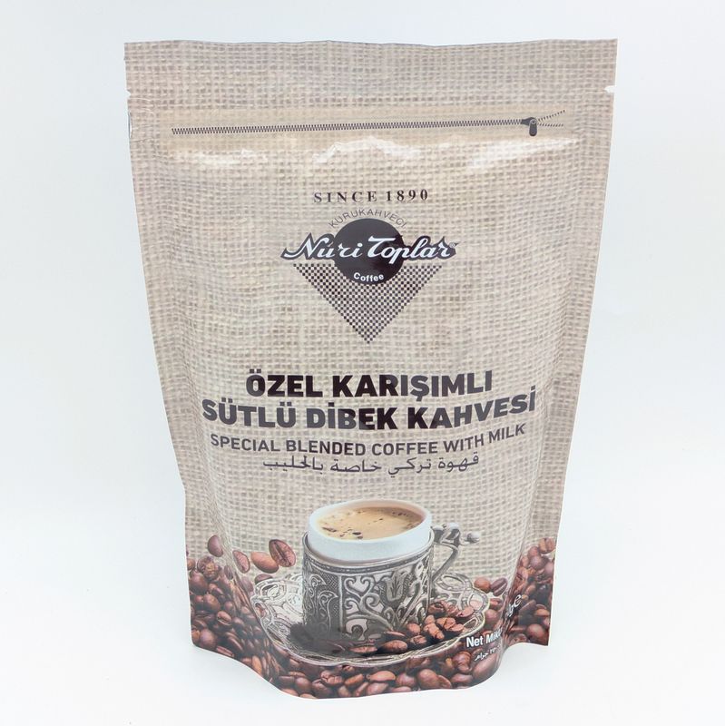 NURI TOPLAR Turkish Coffee Special Blended with Milk - Ozel Karisimli Sutlu Dibek Kahvesi 250g