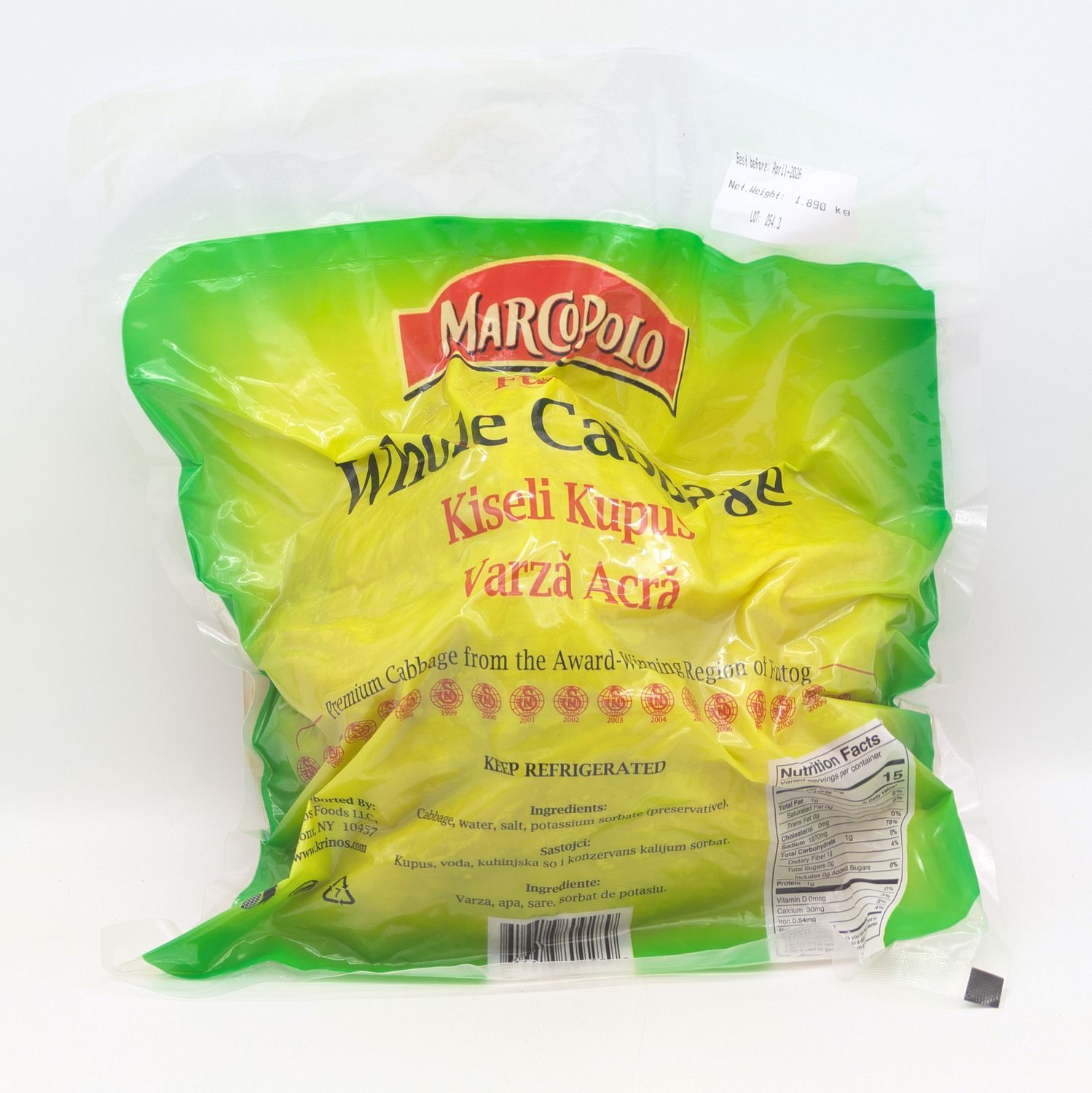 MARCO POLO Futog Whole Cabbage ~1.3-1.9kg