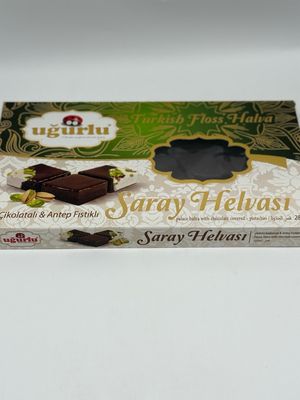 UGURLU Chocolate covered Turkish palace Halva with Turkish Pistachios 280g