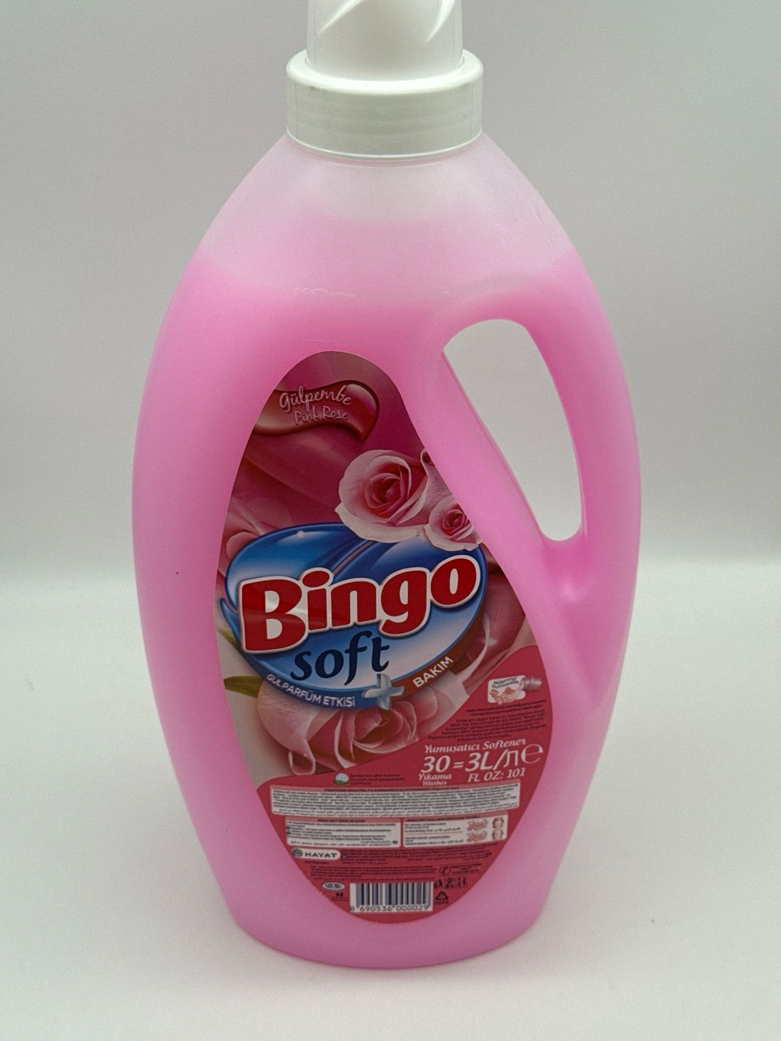 BINGO Soft Pink Rose “Gülpembe” Fabric Softener – 3 L