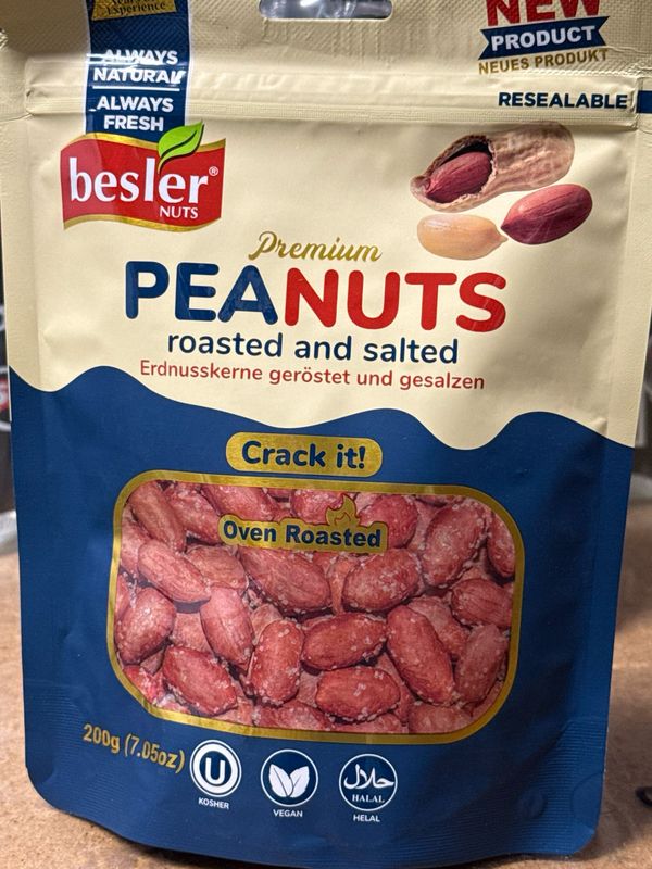 BESLER Roasted Salted Peanuts 7oz (200g)