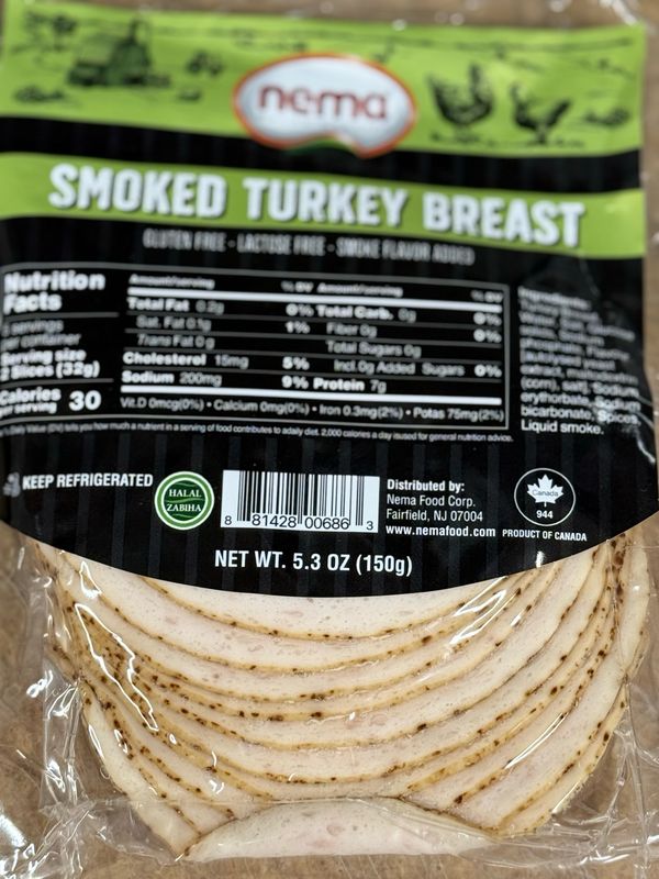 NEMA Smoked Turkey Slices 5.3 oz 150gr