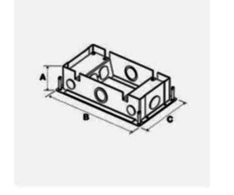 3SFBSS Box for floor concrete 2 gang deep stamped Hubbell