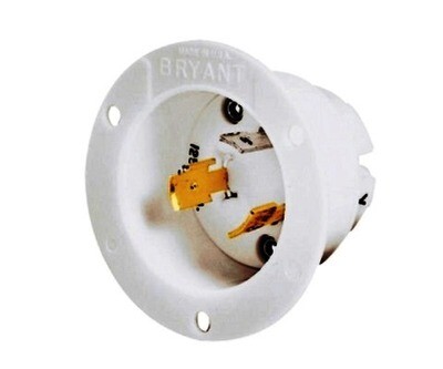 71130MB Flanged inlets twist-lock 2P3W 30A 250V (L11-30P) white Hubbell