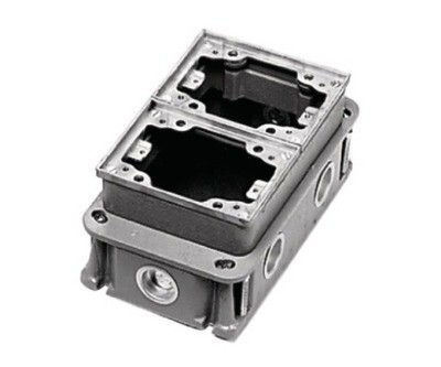 BA4233 Box for floor concrete 2 gang deep Multi-use HUBBELL